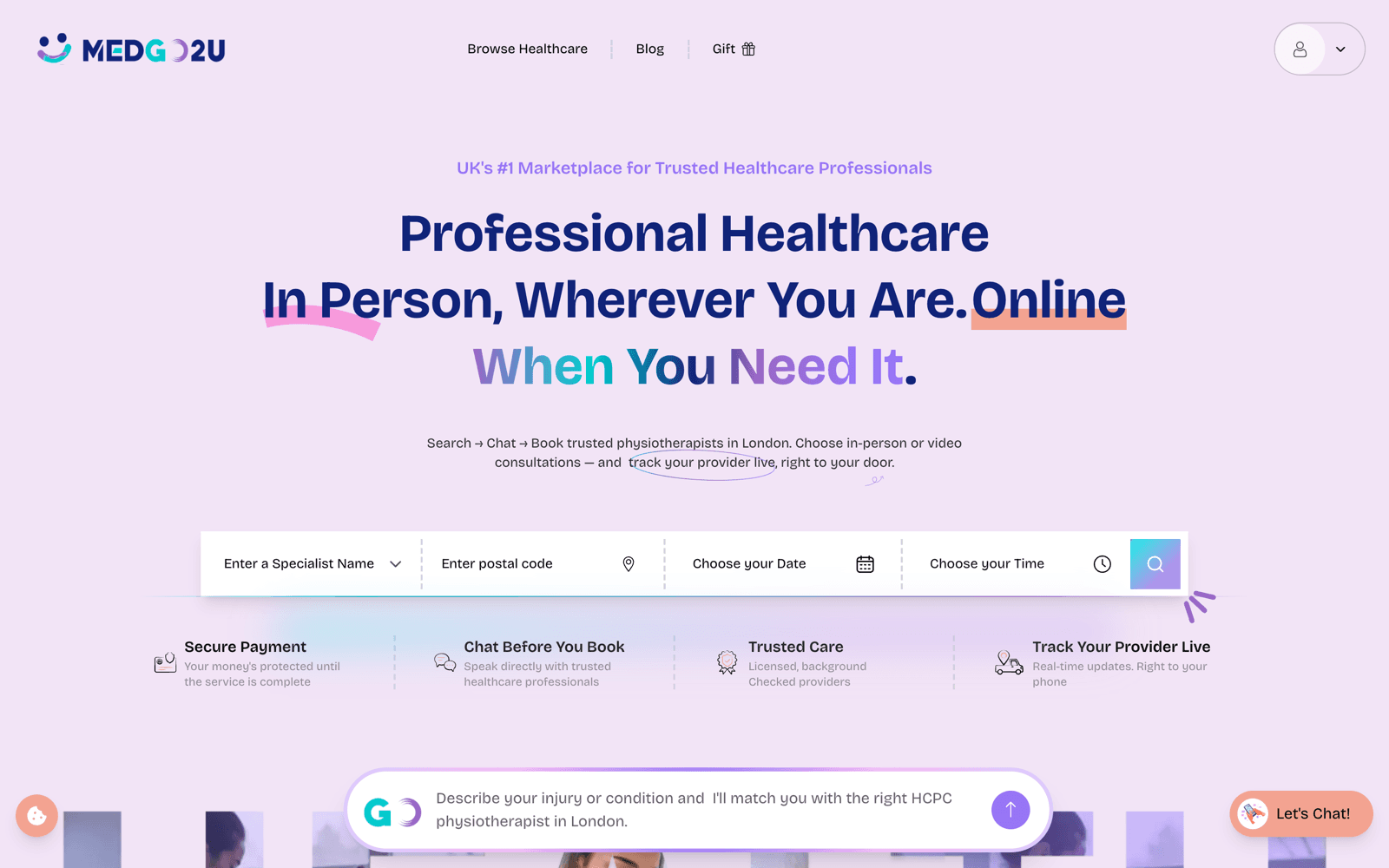 Screenshot of MedGo2U